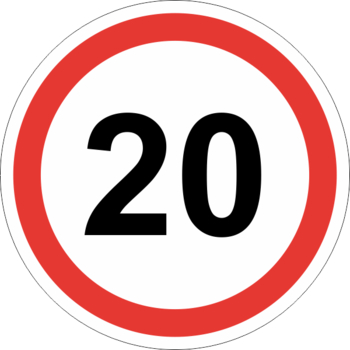Знак 3.24 ограничение максимальной скорости (20 км/ч) - Дорожные знаки - Запрещающие знаки - Интернет магазин - все для техники безопасности, охраны труда, пожарной безопасности - стенды, дорожные знаки, плакаты. Доставка по России